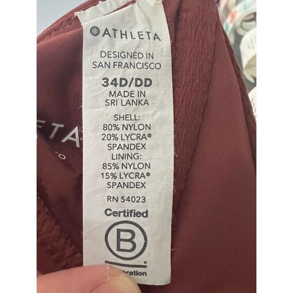 ATHLETA SCULPTED LIGHTLY LINED UNDERWIRE RED CLAY HALTER STYLE SWIM TOP 34D/DD - Picture 10 of 10